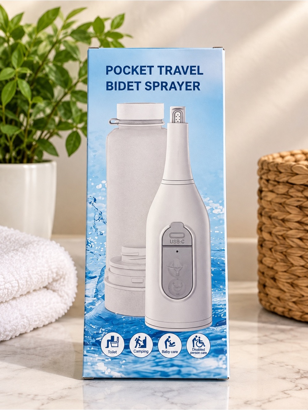 Pocket Travel Bidet Sprayer - White
